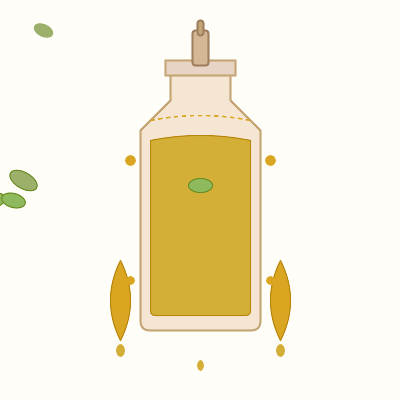 Bio-Arganöl Flasche mit goldenen Tropfen