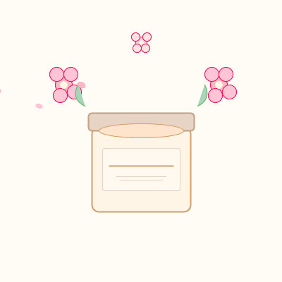 Gesichtscreme Flakon mit Kräuterblüten